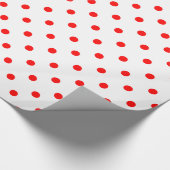 Papier Cadeau Motif de point tacheté rouge blanc de polka (Coin)