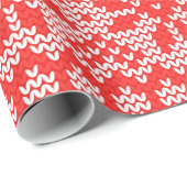 Papier Cadeau Motif de pointillé1 rouge/blanc ID208 (Coin rond)