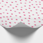 Papier Cadeau Motif de points blanc rose de confettis (Coin)