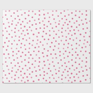 Papier Cadeau Motif de points blanc rose de confettis