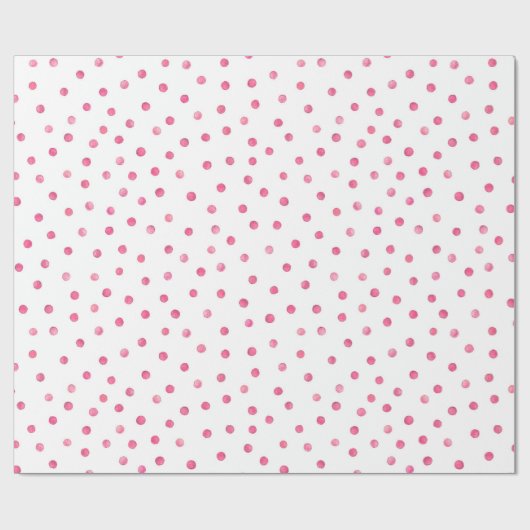 Papier Cadeau Motif de points blanc rose de confettis (Plat)