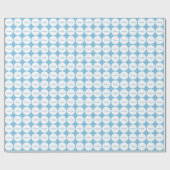 Papier Cadeau Motif de points blanc sur bleu-clair avec le nom (Plat)
