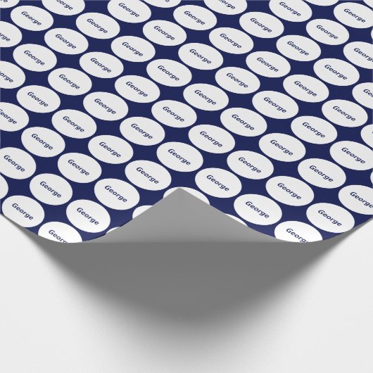 Papier Cadeau Motif de points blanc sur le bleu marine avec le (Coin)