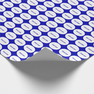 Papier Cadeau Motif de points blanc sur le bleu royal avec le