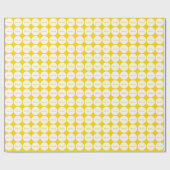 Papier Cadeau Motif de points blanc sur le jaune d'or avec le (Plat)
