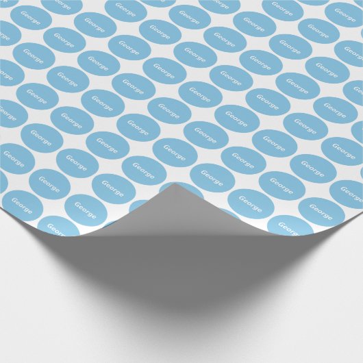 Papier Cadeau Motif de points bleu-clair sur le blanc avec le (Coin)