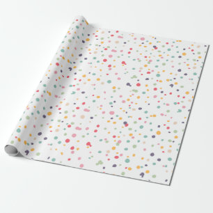 Papier Cadeau Motif de points coloré mignon de confettis