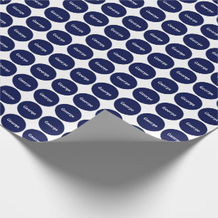Papier Cadeau Motif de points de bleu marine sur le blanc avec
