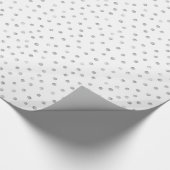 Papier Cadeau Motif de points de confettis de blanc gris (Coin)