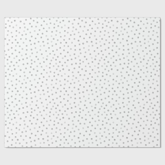 Papier Cadeau Motif de points de confettis de blanc gris (Plat)