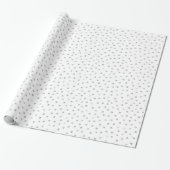 Papier Cadeau Motif de points de confettis de blanc gris (Déroulé)