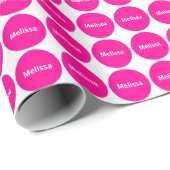 Papier Cadeau Motif de points de roses indien sur le blanc avec (Coin rond)