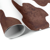 Papier Cadeau Motif de points de vache Brown et Poster de animal (Coin rond)