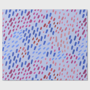 Papier Cadeau Motif de points peints – Bleu abstrait peint à la