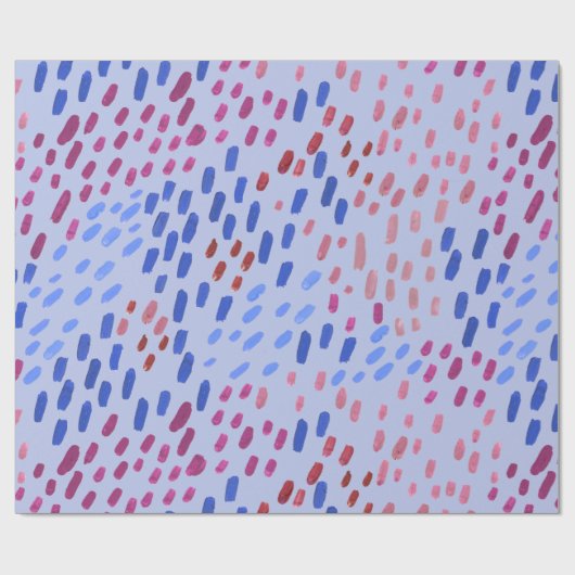 Papier Cadeau Motif de points peints – Bleu abstrait peint à la  (Plat)