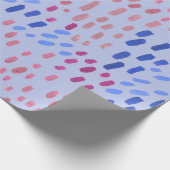 Papier Cadeau Motif de points peints – Bleu abstrait peint à la  (Coin)