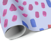 Papier Cadeau Motif de points peints – Bleu abstrait peint à la  (Coin rond)