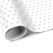Papier Cadeau Motif de points Polka blanc et gris (Coin rond)