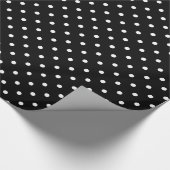 Papier Cadeau Motif de points Polka blanc et noir (Coin)