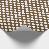 Papier Cadeau Motif de points Polka Brown et blanc (Coin)