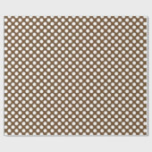 Papier Cadeau Motif de points Polka Brown et blanc (Plat)