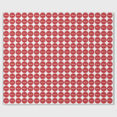 Papier Cadeau Motif de points rouge foncé sur le blanc avec le (Plat)
