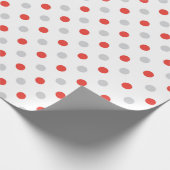 Papier Cadeau Motif de points rouges et gris (Coin)