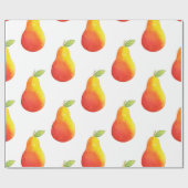 Papier Cadeau Motif de poire aquarelle (Plat)