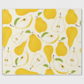 Papier Cadeau Motif de poire sans joint. Différentes poires frui (Plat)