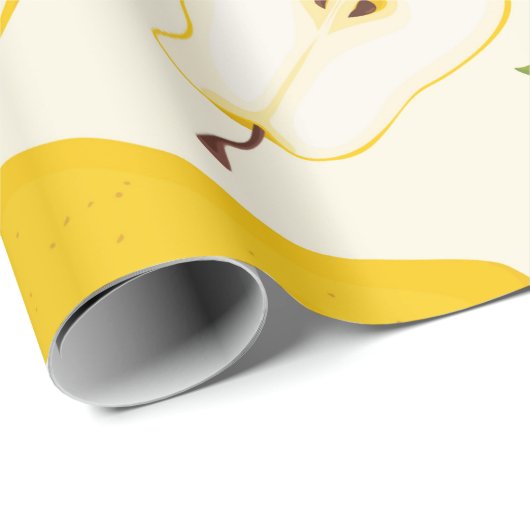Papier Cadeau Motif de poire sans joint. Différentes poires frui (Coin rond)