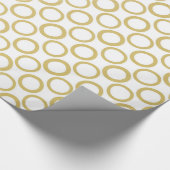 Papier Cadeau Motif de pois blanc de feuille d'or (Coin)