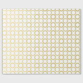 Papier Cadeau Motif de pois blanc de feuille d'or (Plat)