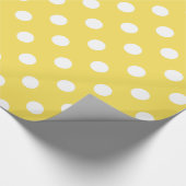 Papier Cadeau Motif de pois jaune (Coin)
