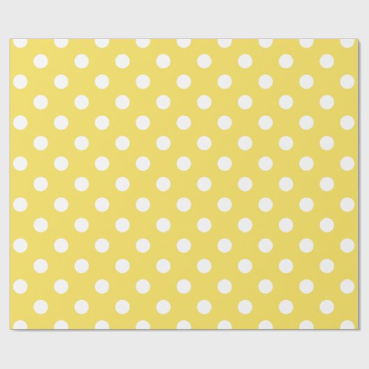 Papier Cadeau Motif de pois jaune (Plat)