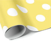 Papier Cadeau Motif de pois jaune (Coin rond)