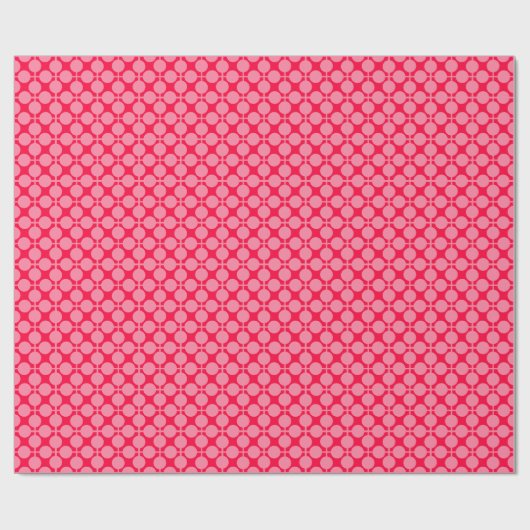 Papier Cadeau Motif de pois monochrome rétro rose rouge (Plat)