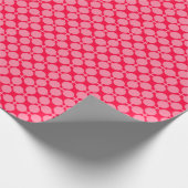Papier Cadeau Motif de pois monochrome rétro rose rouge (Coin)