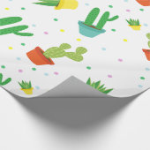 Papier Cadeau Motif de pois succulent mignon de cactus (Coin)