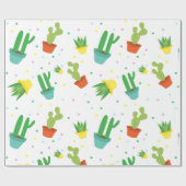 Papier Cadeau Motif de pois succulent mignon de cactus (Plat)