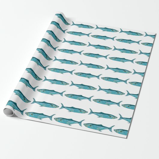 Papier Cadeau Motif de poisson (Déroulé)
