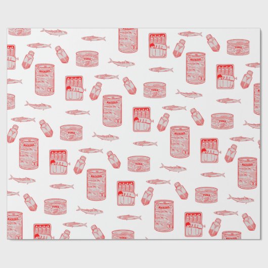 Papier Cadeau Motif de poisson à l'étain (Plat)