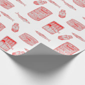 Papier Cadeau Motif de poisson à l'étain (Coin)