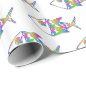 Papier Cadeau Motif de poisson Abstrait (Coin rond)