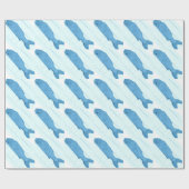 Papier Cadeau Motif de poisson bleu diagonal (Plat)