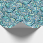 Papier Cadeau Motif de poisson de la carpe bleue Koi (Coin)