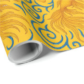 Papier Cadeau Motif de poisson doré pour elle (Coin rond)