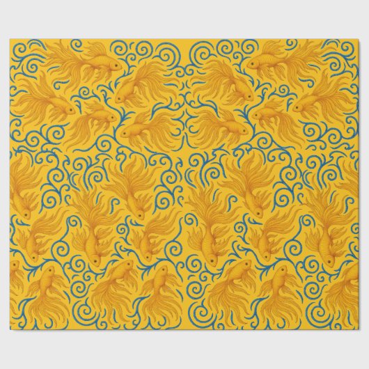 Papier Cadeau Motif de poisson doré pour elle (Couture)