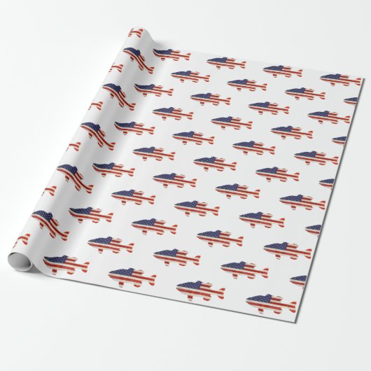 Papier Cadeau Motif de poisson du drapeau américain (Déroulé)