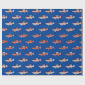 Papier Cadeau Motif de poisson du drapeau américain (Plat)