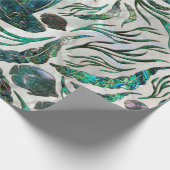 Papier Cadeau Motif de poisson stingray et squelette Abalone (Coin)